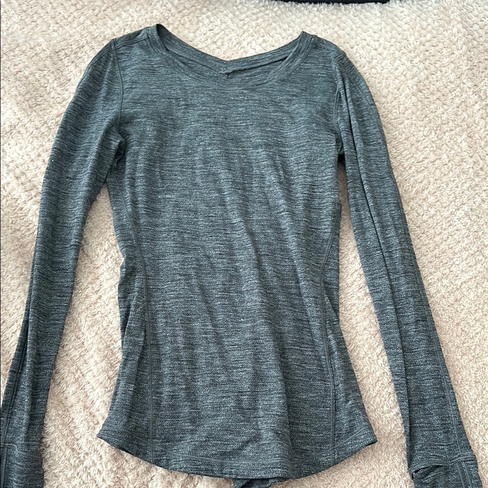 Gray Long Sleeve Women's Top